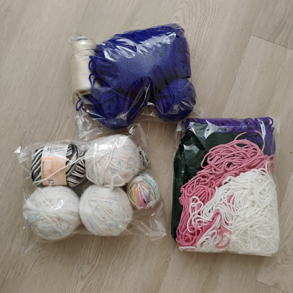 3 Bags Of Colorful Yarn for Crafting and Home Decor